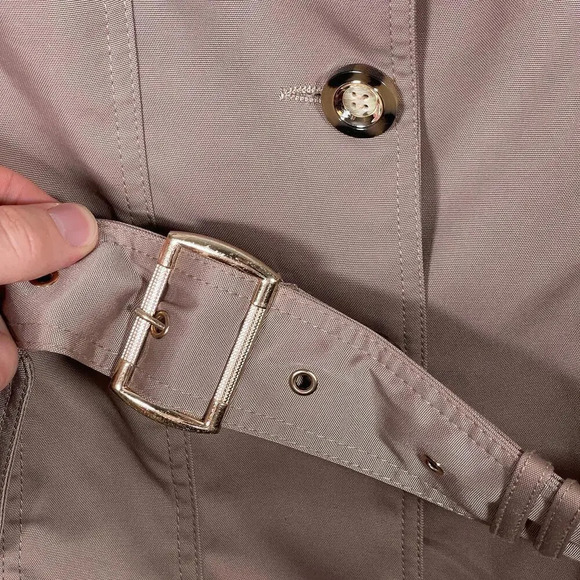 2000s Le Chateau Camel Brown Trench Coat Large - Picture 4 of 8